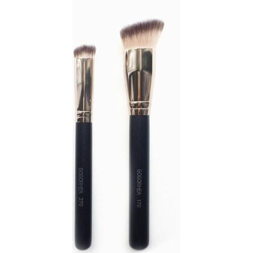 GOGORHEA BRUSH 170 Rounded Slant Foundation Brush & 270 Concealer Brush - Synthetic Flawless Buffing Blending Makeup Brush