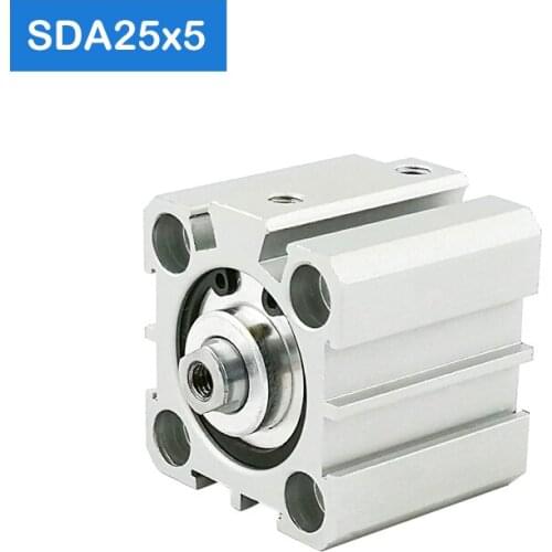 SDA25*5 25mm Bore 5mm Stroke Compact Air Cylinders SDA25X5 Dual Action Air Pneumatic Cylinder