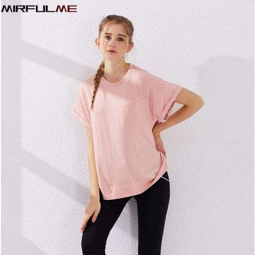 Summer Women T-shirts Sport Female Loose Shirt Yoga Hip-hop Short Sleeve T-shirt Fitness Shirt Gym Running Tops Quick Dry Blouse