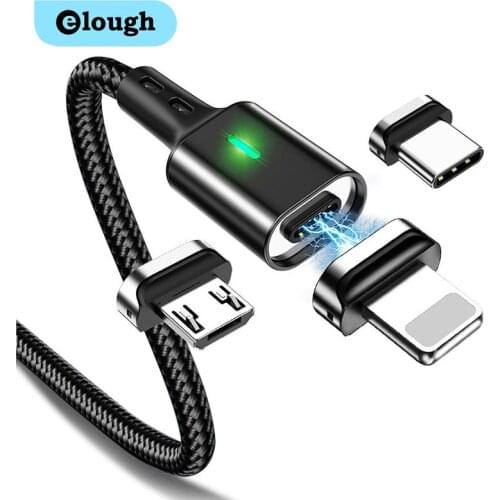 Elough Magnetic Cable Quick Charge Micro USB C Cable for iPhone Xiaomi Redmi QC 3.0 Fast Magnet Charging Type C Data Wire Cord