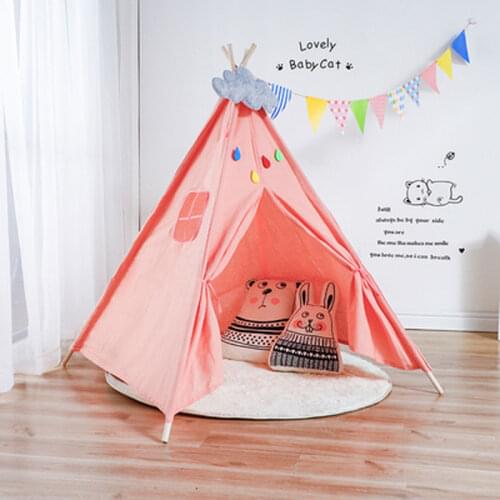 11 Types Large Teepee Tent Cotton Canvas Childrens Tent Kids Play House Girls Wigwam Game House India Triangle Tent Room Decor