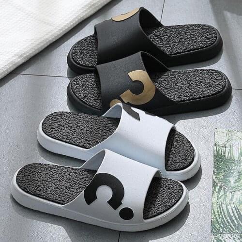 Coslony Men Beach Slippers Summer 2021 New Flip Flops Female Non-slip Mens Slides Home Sandals Couple Sandals Size big size 46