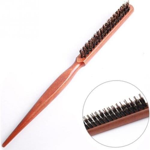 2017 fluffy dish hair comb bristle hair brush with wood handle hairdressing barber tool for home and barbershop