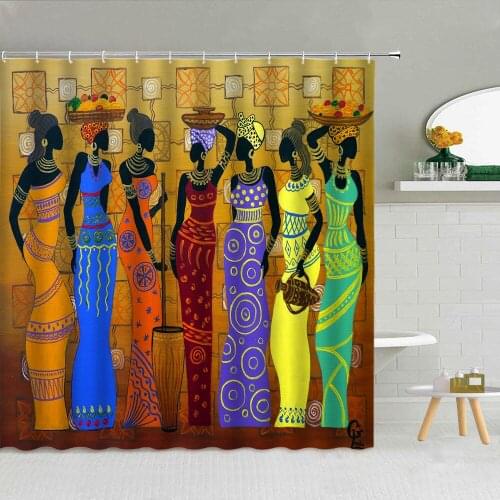 Vintage Egypt Woman Shower Curtain Beautiful Elegant Girl Polyester Fabric Bathroom Supplies With Hook Home Decor Cloth Curtains