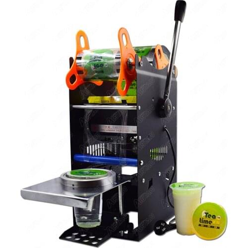 WY802F Bar Equipment Manual Cup Sealing Machine Plastic or Paper Bubble Tea Cup Sealer Seal 9/9.5cm Cup Diameter