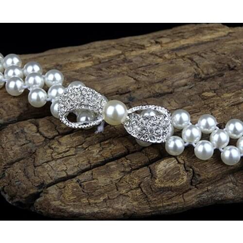 Summer Spring Woman Lady Pearls Butterfly Elastic Thin Dress Skirt Waist Belt , Korean Designer Rhinestone Patchwork Waistband