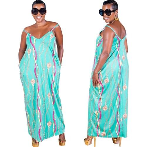 2021 Ins Internet Celebrity Famous Women Dress Sling V Neck Large Size Loose