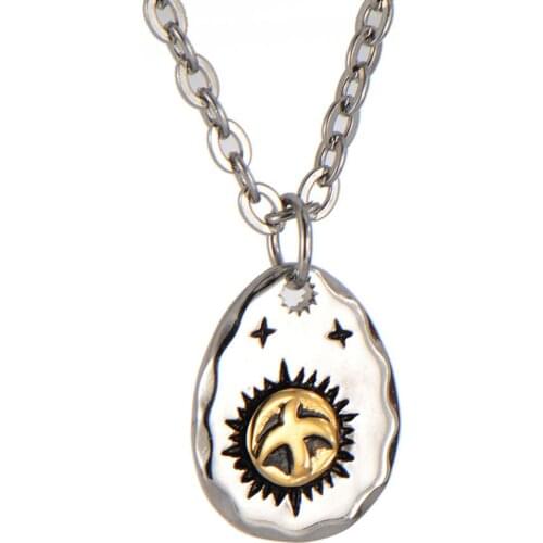 Gold Egg Men Necklace Hip-Hop RAP Street pendant Titanium Stainless Gold Color chain Necklaces Fashion Man choker gift