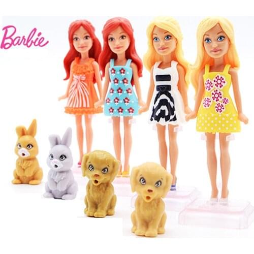 1-10Pcs Original Barbie Mini Doll Baby Toys Zodiac and Birthday with Pet Dog American Toys for Girls Boneca Children Gifts