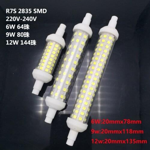10pcs Dimmable R7S led corn light 6w 9w 12w smd2835 64pcs 80pcs 144pcs 220v 230v 78mm 118mm 135mm