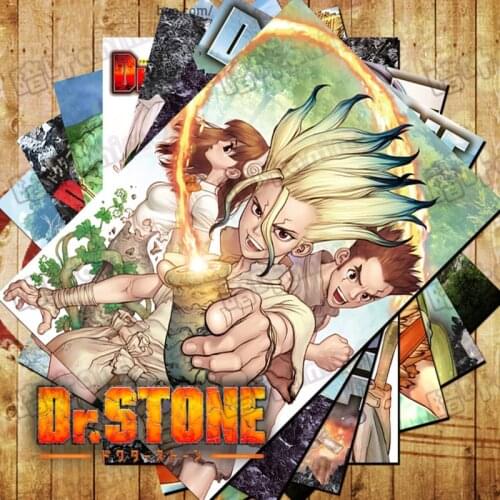 10 PCS/LOT Anime Dr.STONE Poster Sticker Toys DRSTONE Senkuu Chrome Kohaku Taiju Gen 10 Comic Wall Picture 42x29CM