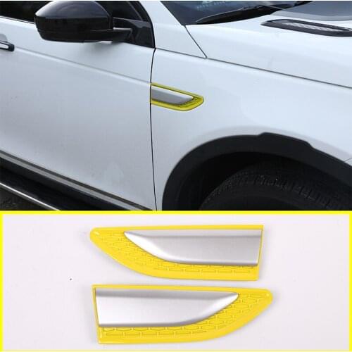 2pcs Car Yellow ABS Slat Air Vent Outlet Cover Trim Replacement Accessories For Land Rover Discovery Sport