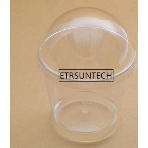 200sets Transparent Plastic Mousse Cup With Cover Pudding Cake Jelly Ice Cream Cup Dessert Bakeware Sets