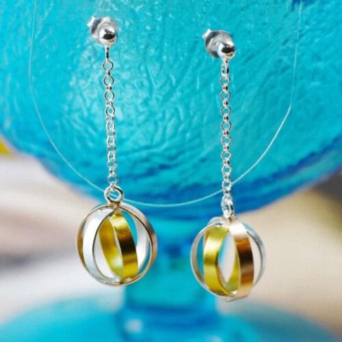 2019 Real New Arrival Alexandrite Brinco Fashion, Plated Pure Earrings, Long Bead Personalized Hollowing Craft Jewelry Ladies