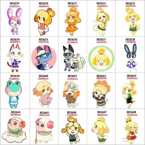 30pcs/lot Flatback Planar Cartoon Girl Printed Resin Embellishments DIY Decoration Crafts Accessories R0362 R0363 R0364