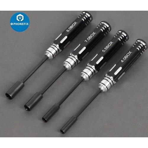 4Pcs Precision Hex Socket Screwdriver 4.0/5.5/7.0/8.0mm Hexagonal Head Hand Tools for RC Helicopter Multi-Axis FPV Racing Drone