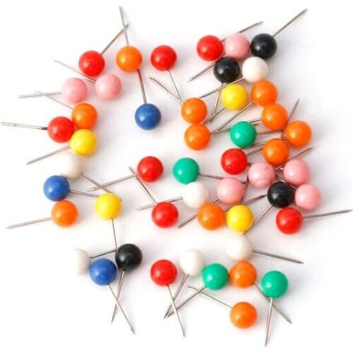 50Pcs/bag Round Pearl Head Pins Fishing Line Brooches Fishing Tackle Multicolor