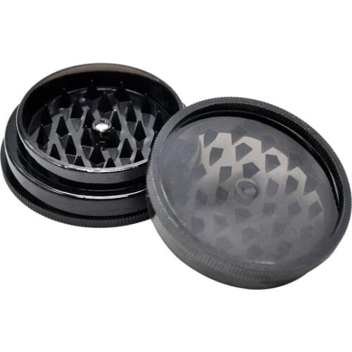 63MM 2 Layer Plastic Tobacco Grinder Herb Grinder With Shark Teeth Tobacco Spice Crusher Hand Miller Metal Grinder Crank