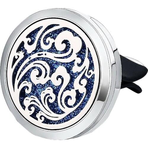 Car Aromatherapy Essential Oil Car Diffuser With 10 Replacement Felt Pads Stainless Steel Air Freshener Car Diffuser Vent Clip