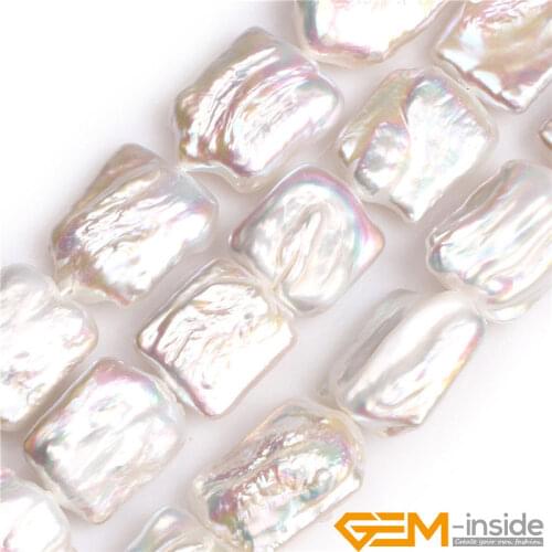 Rectangle Natural Nuclear Edison Pearls Beads DIY Loose Beads For Jewelry Making Strand 15 Inches Wholesale