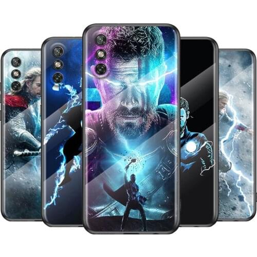 Tempered Glass Cover Marvel Super Hero Thor For Huawei Y6 Y7 Y9 Y5P Y6P Y8S Y8P Y9A P Smart Z 2019 2020 2021 Phone Case
