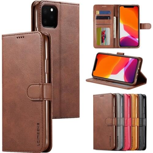 Leather Case for iPhone 13 12 11 Pro Max SE 2020 XR XS 7 8 Plus Magnetic Flip Protection Wallet Cover Solid Color Classic Fundas