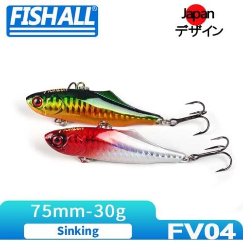 Fishall 75S Sinking Vibration 75mm 30g Hard Plastic Wobbler Bait For Bass Pike With Fin