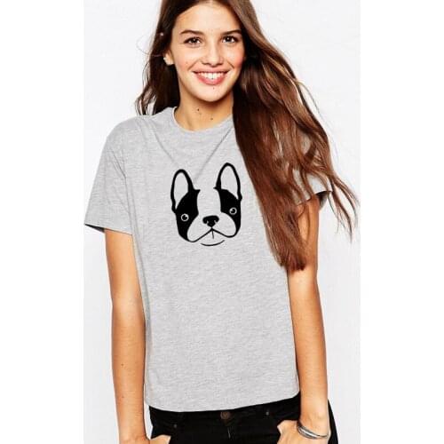 Boston Terrier Iconic Dog Print cotton T Shirt for Dog Lover women Funny Tees summer tops Hipster Tumblr Cozy tops