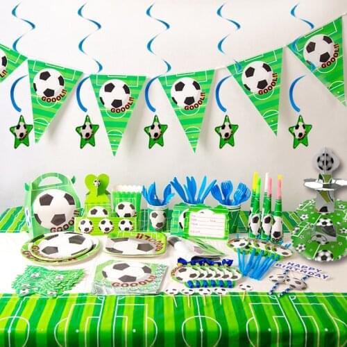 Football theme Party Tableware Soccer Plate Napkins Birthday Kids Favors Cartoon Cup Baby Shower Favor Boys Party Supplies Decor