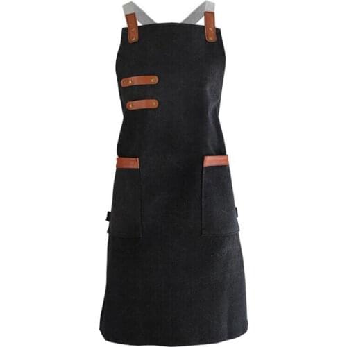 Canvas Apron Antifouling Unisex Apron for Chef Cooking Work Painter Tablier Leather Haircut Barber Bib