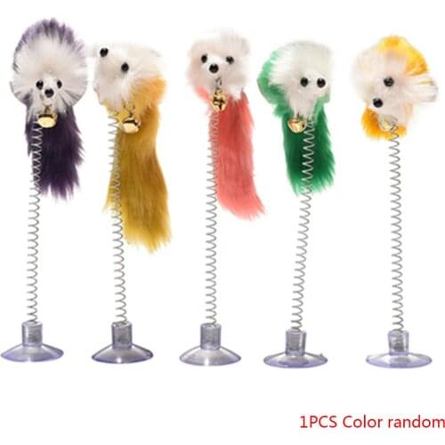 Pet Mouse Toys Elastic False Mouse Toys Pet Interactive Scratcher Spring Mice Teaser Random Color