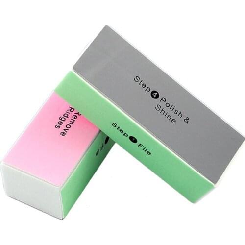 Random Color Nail Polishing Tool 4-Way Buffing Sand File Nail Art Pedicure Safe Polish Block Accessory