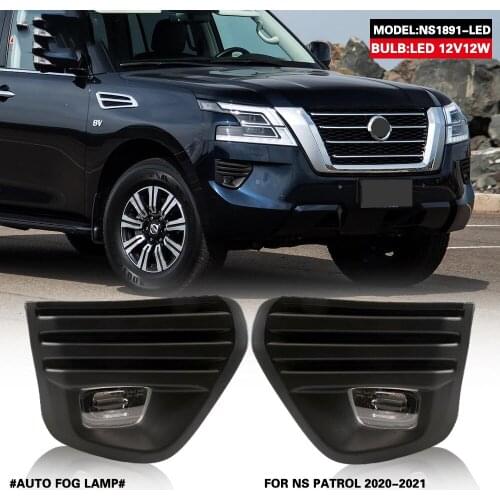 JanDeNing Car Front Bumper Fog Light LED Fog Lamp assembly kit For Nissan Patrol 2020-2021