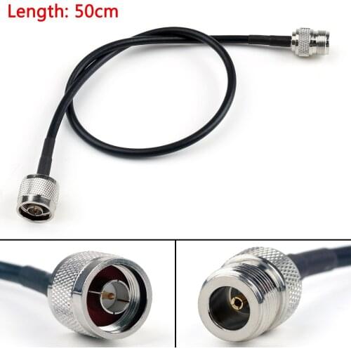 Areyourshop 50cm RG58 Cable N Male Plug To N Female Jack Straight Crimp Coax Pigtail 20in
