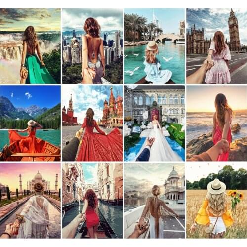 AZQSD Paint By Numbers For Adults Girl Seaside Unique Gift For Children Painting By Numbers Portrait Oil Painting For Home