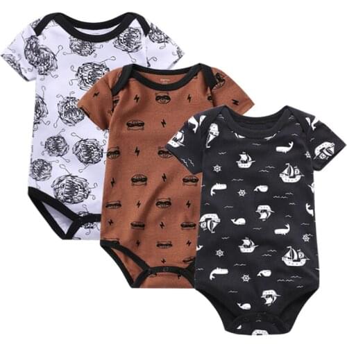 Uniesx Newborn Baby Rompers Clothing 3Pcs/Lot Infant Jumpsuits 100%Cotton Children Roupa De Bebe Girls&Boys Baby Clothes