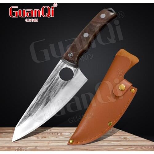 Handmade Forged High Carbon Steel Kitchen Knife Boning Knife Outdoor Camping Slicing Cleaver Butcher Knifes Cooking Cutter