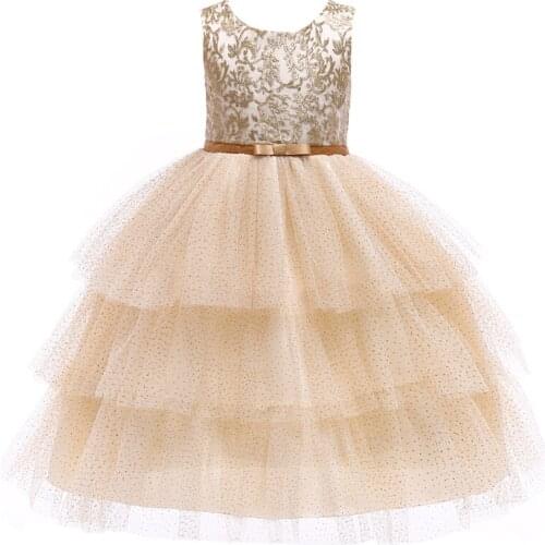 2020 new girl lace princess dress girl summer embroidered party dress girl formal party wedding show performance dress