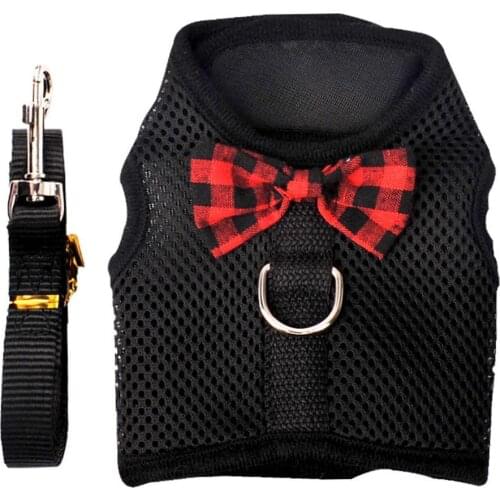 Small Animal Rabbits Hamster Vest Harness Walking Soft Bowknot Mesh Chest Strap Pet Collars Fashion Harnesses Cute Leashes