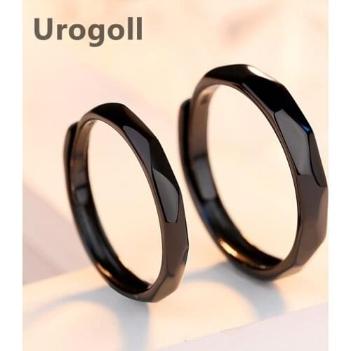 Fashion Lovers Rings Real 925 Sterling Silver Rings Black Noble Silver Ring Couple Rings Gift Jewelry Accessories