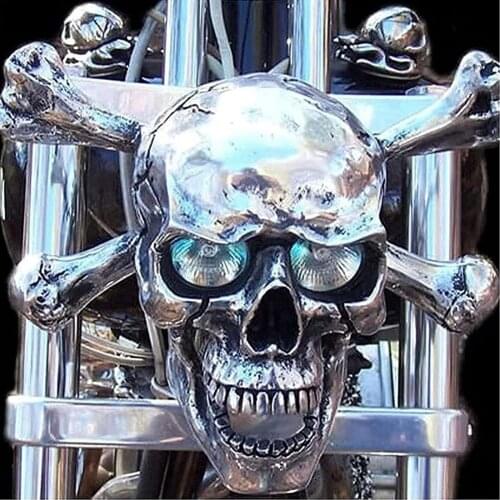 Motorcycle Skull Headlight Easy To Install Fashionable Decoration With Long-lasting Light Bulb Skull Motorcycle Decoration
