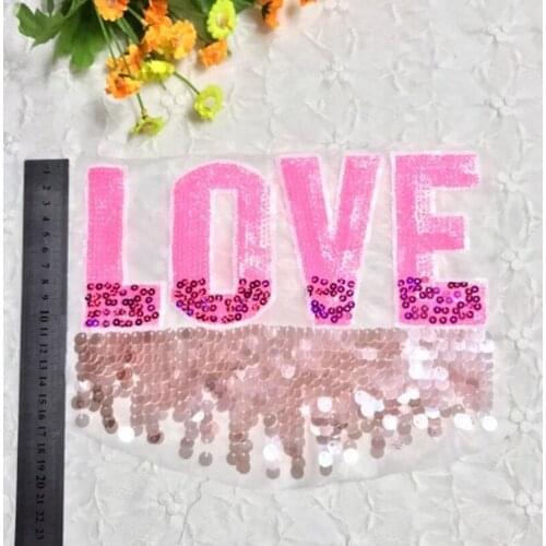50pcs/Lot Embroidery Patches Letters Clothing Decoration Accessories English Sequins Diy Iron Heat Transfer Applique Iron Ons