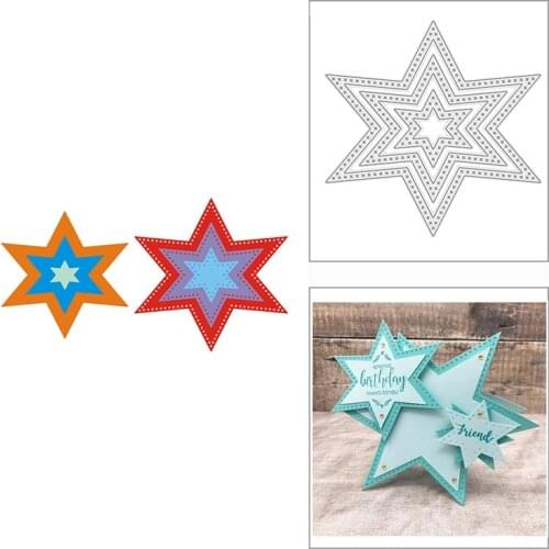 2021 New Cross Stitch Stars Frame Metal Cutting Dies for DIY Scrapbooking Decor and Card Making Paper Craft Embossing No Stamps