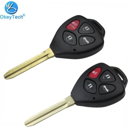OkeyTech 4 Button Uncut TOY43 Blade Remote Auto Car Key Shell Cover Case Fob For Toyota RAV4 Camry Avalon Corolla Matrix Venza