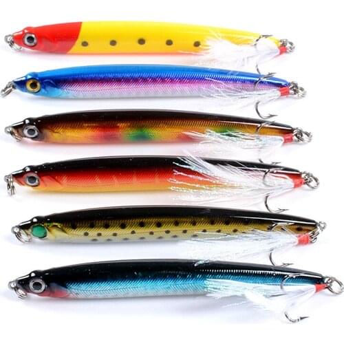 Painted Sinking Bait 10cm 14.4g 2pcs Freshwater Saltwater Fishing Lure pencil crappie minnow Artificial Hard Bait Free Shipping