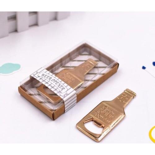 Creative beer bottle shaped opener Gold color cherss zinc alloy opener Wedding supplies party birthday gift LX4769