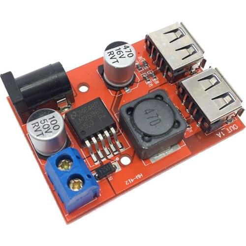 LM2596 LM2596S Dual USB Output 9V / 12V / 24V / 36V Car Charger Switch 5V DC-DC Power Supply Module 3A Buck Regulator Converter