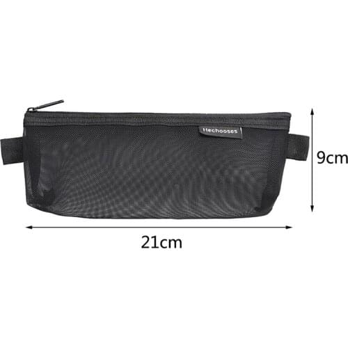 Simple Transparent Mesh Pencil Case Office Student Pencil Cases Nylon Pen Box