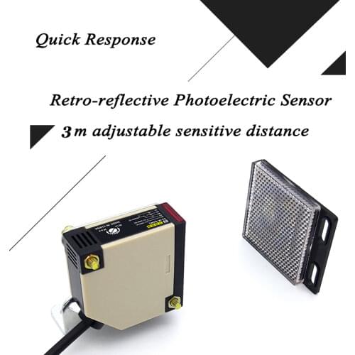 4m Detective Range Retro-reflective Photoelectric sensor Infrared Relay output Photocell switch Residental Home Gate opener