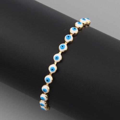 Turkish Lucky Evil Eye Beads Bracelets For Women Gold Color Handmade Braided Rope Lucky Bracelet Female Girls Fashion Jewelry
